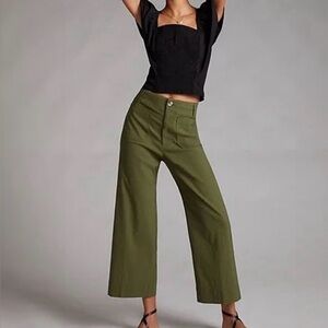 Leave Colette Olive Green Wide-Leg Women's Pants